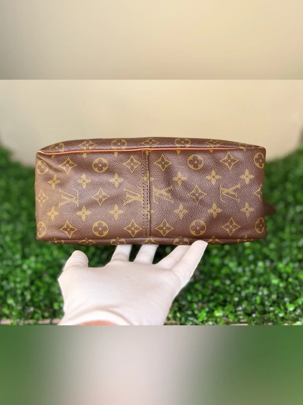 Louis Vuitton Brown Monogram Messenger Bag with Gold Accents